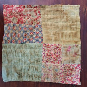Primitive Reversible Vintage Quilt Candle Mat