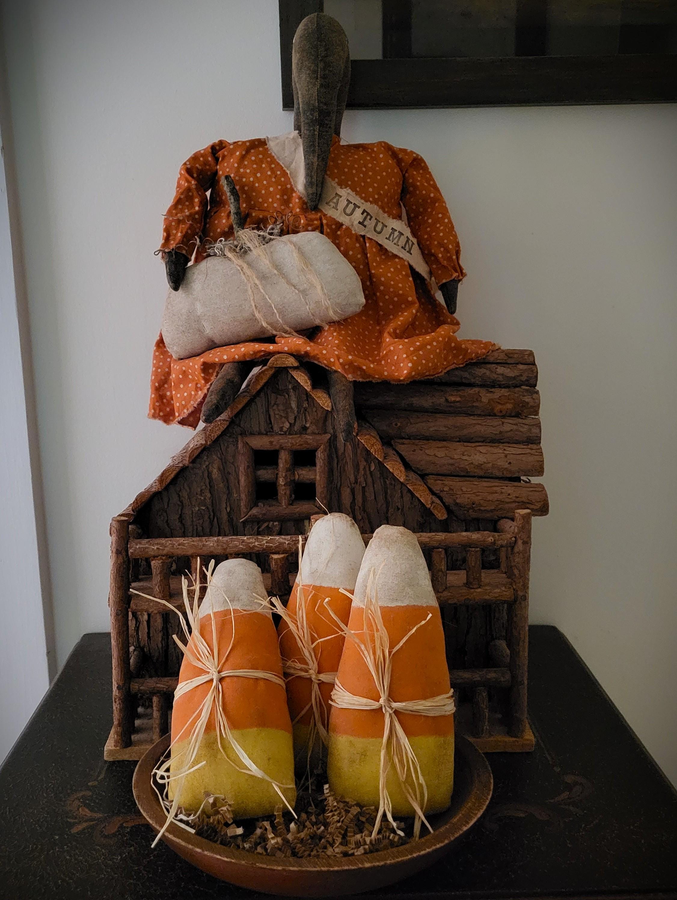 Primitive Autumn Fall Halloween Candy Corn Bowl Fillers Cupboard Tucks ...