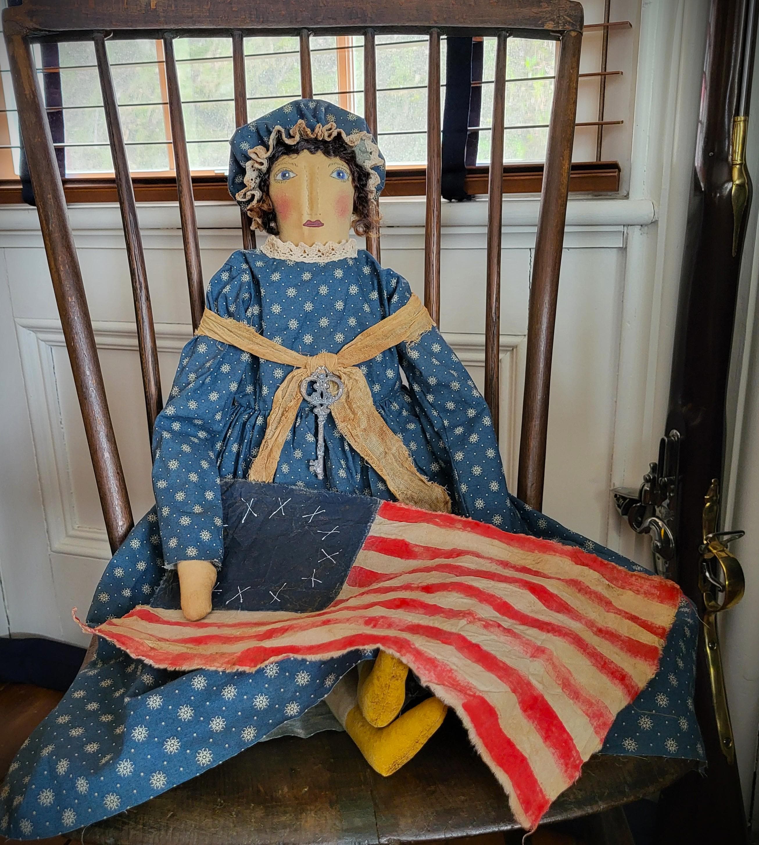 Primitive Americana Colonial Folk Art Doll Betsy Ross Flag - Etsy