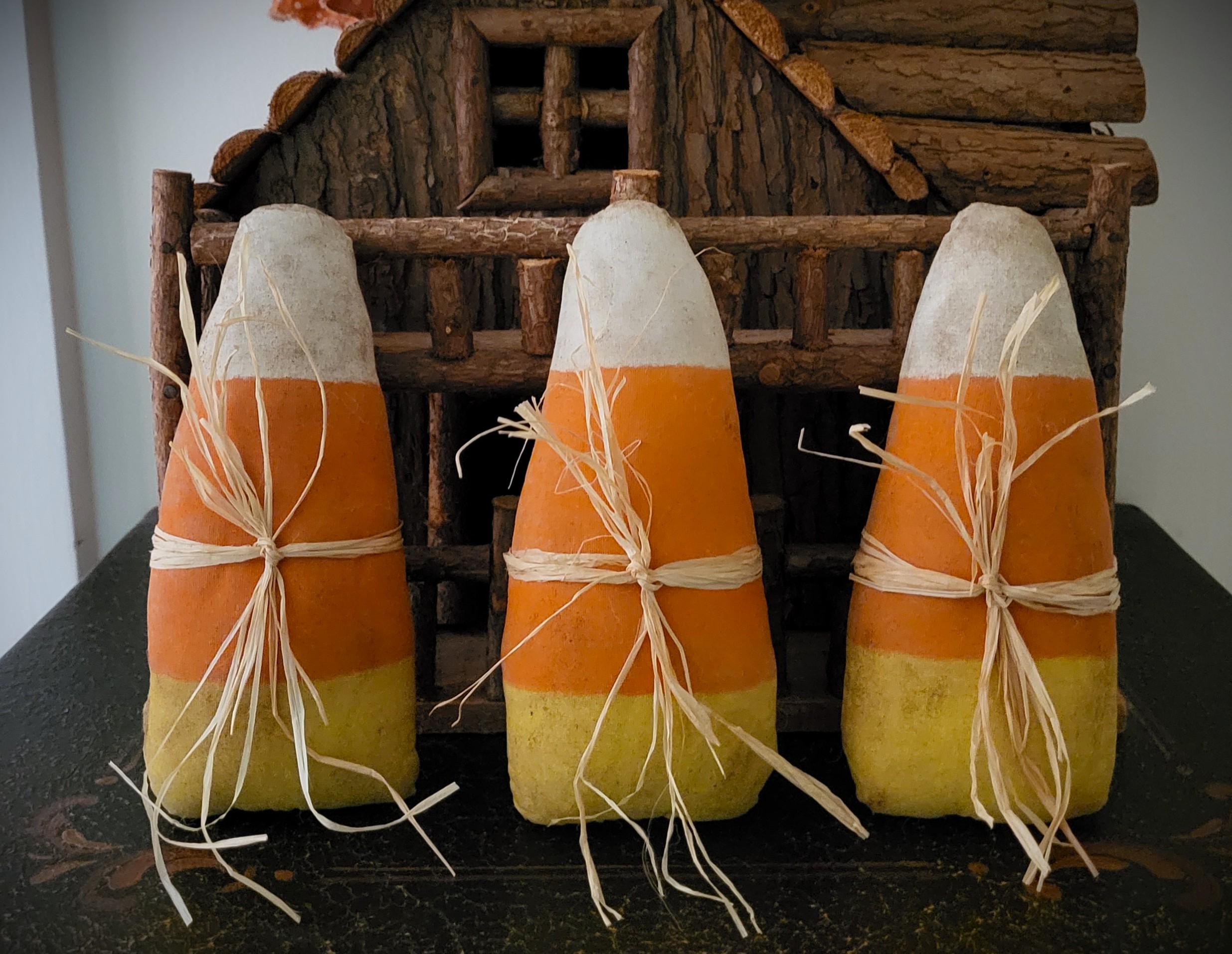 Primitive Autumn Fall Halloween Candy Corn Bowl Fillers Cupboard Tucks ...