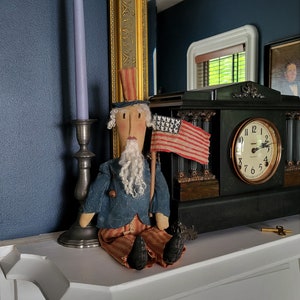 Primitive Farmhouse Independence Folk Art Uncle Sam