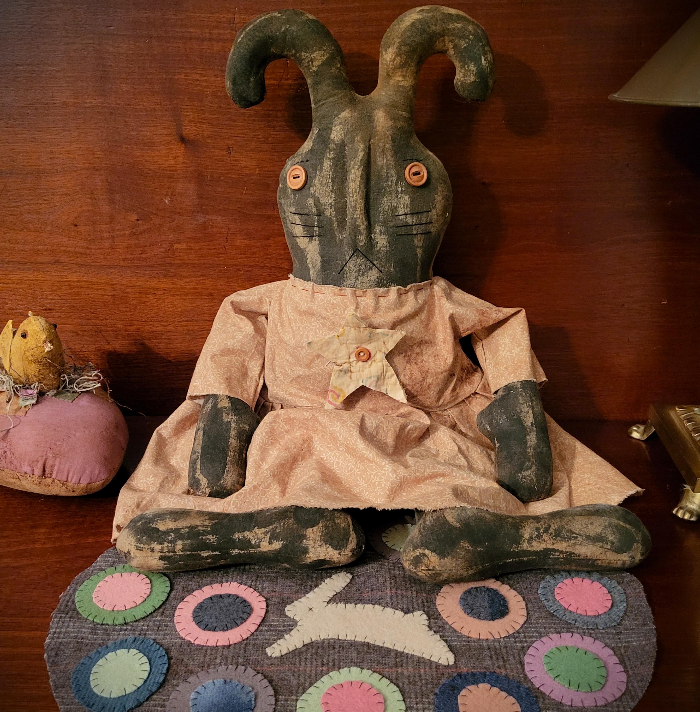 Primitive Bunny Rabbit Easter Spring Folk Art - Etsy