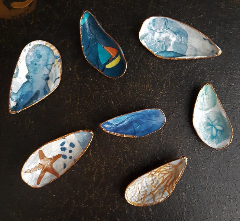 Clam Shell Floral Ring Trinket Dish Jewelry Bowl Etsy