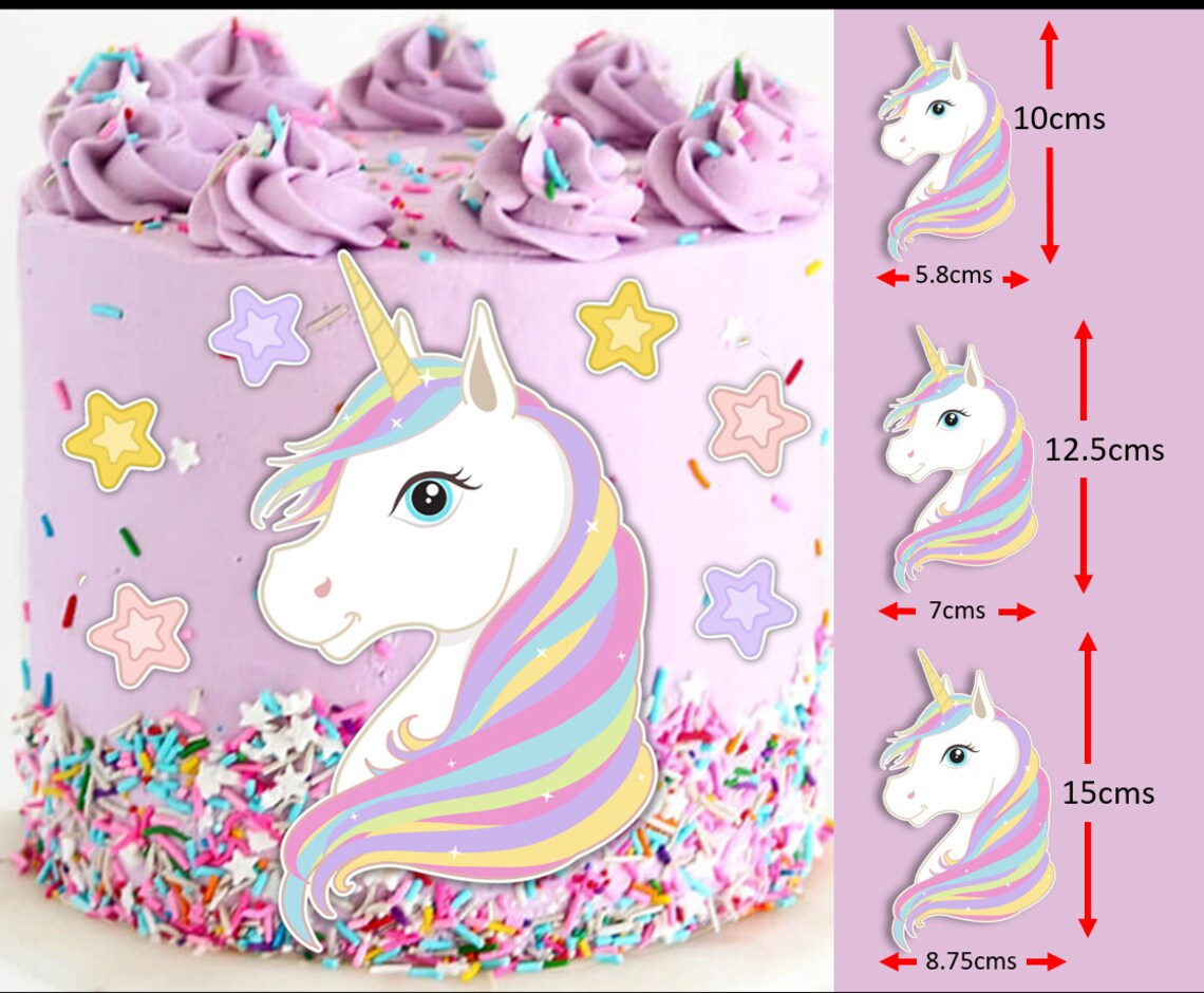 Magical unicorn precut edible icing cake topper image party Etsy