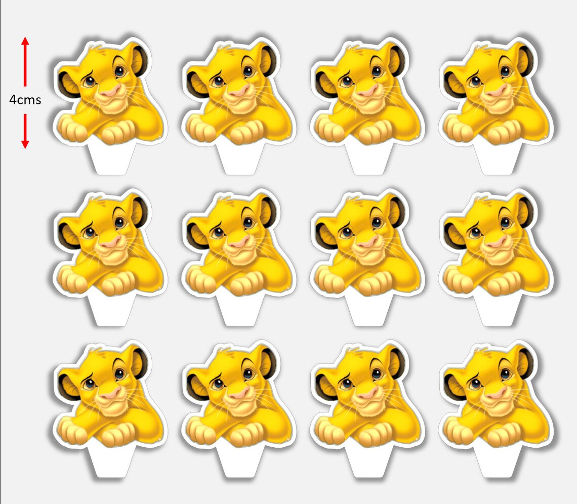 Lion King Simba DIGITAL Download Printable Cupcake Toppers - Etsy Australia