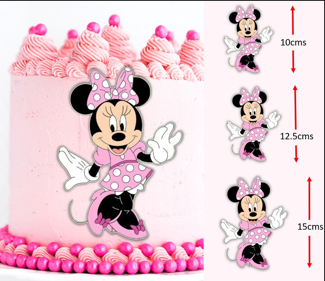 Minnie Mouse precut edible icing cake topper image party Etsy