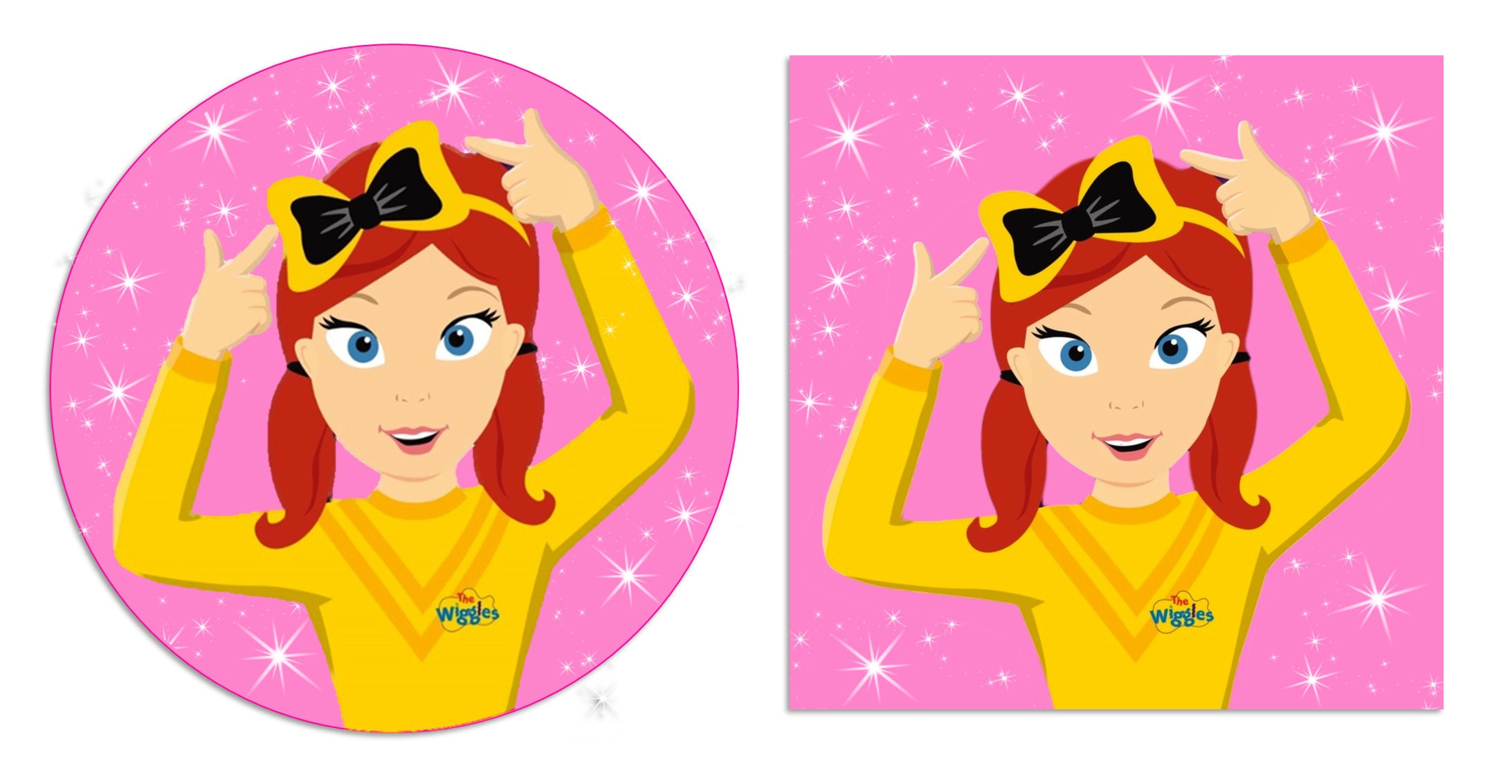 Cake Toppers Picks Emma Wiggles Circle And Square Printable Digital 