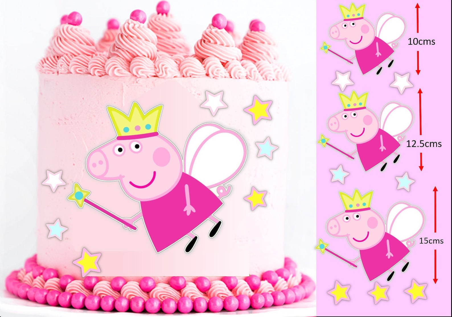 Peppa Pig Fairy Princess Edible Icing Cake Topper Image - Etsy