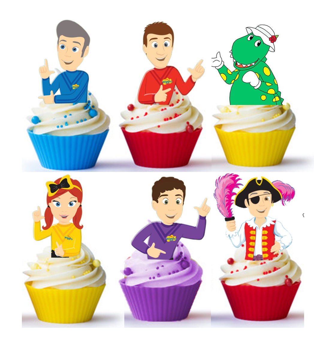 30 Wiggles Edible Cupcake Toppers Wafer Paper Birthday Cake Party