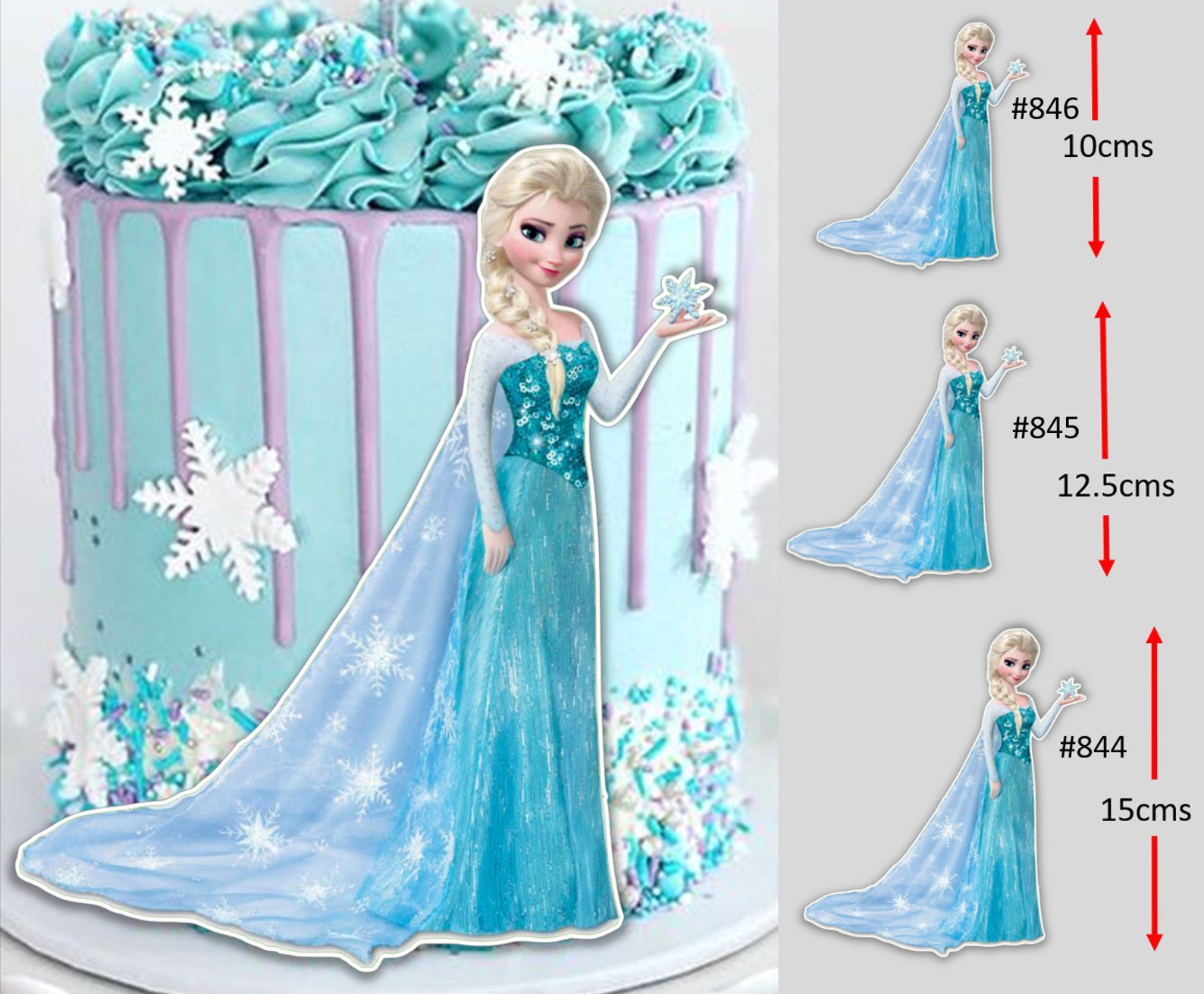 Elsa Frozen Cut Out Edible Icing Cake Topper Decal Image Etsy