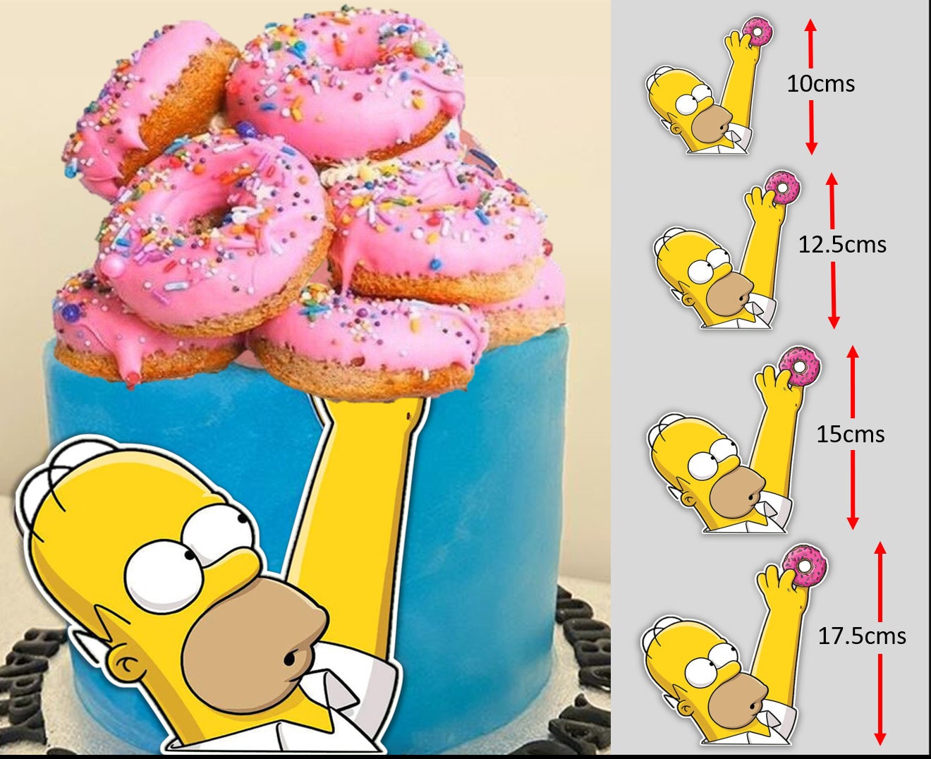 Homer Simpson Pre Cut Edible Icing Cake Topper Image Party Etsy