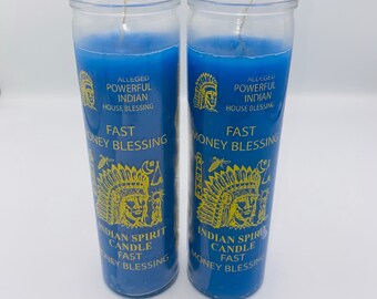 Fast Money Blessing Candle, fast money, fast money blessing, candle, lucky candle, Indian spirit candle, Indian Spirit,