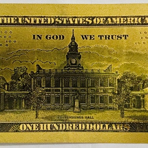 Golden 100 Dollar Bill, Abundance, Prosperity, Money Manifestation ...