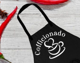 Cofficionado Apron, Coffee Lover Apron, Gift For Chef, Caffeine Lover Gift
