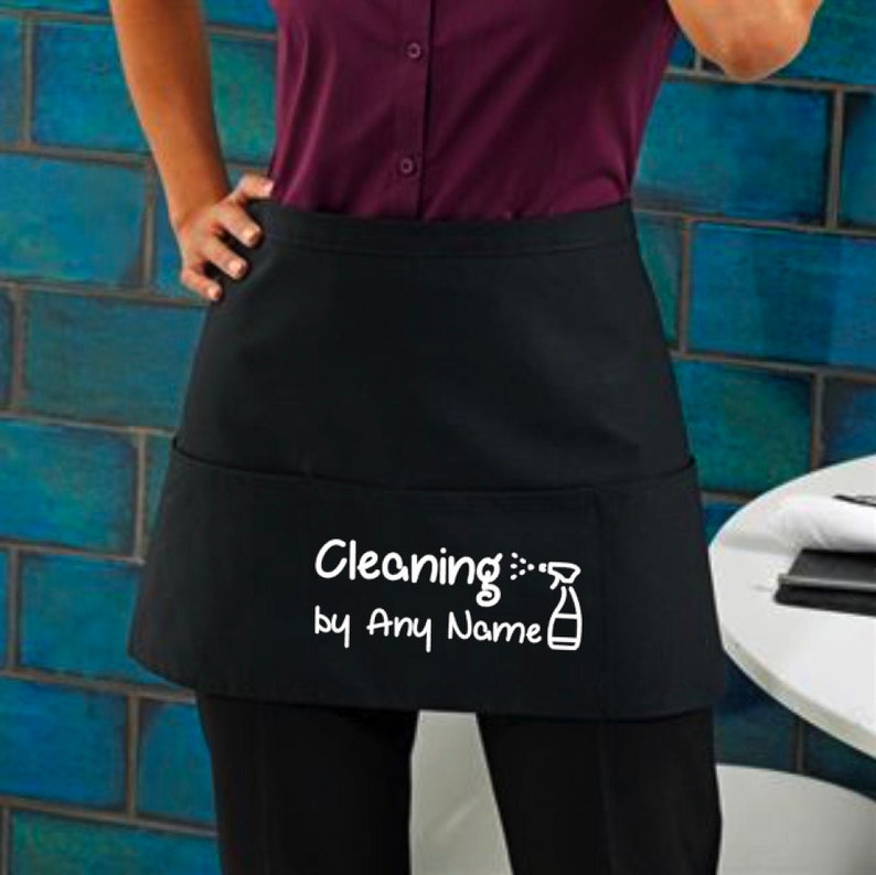 Cleaning Apron Customised Cleaning by ANY NAME Pocket Half Etsy