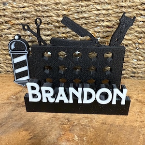 Barber Personalized Business Card Station Desk Holder (3D Printed)