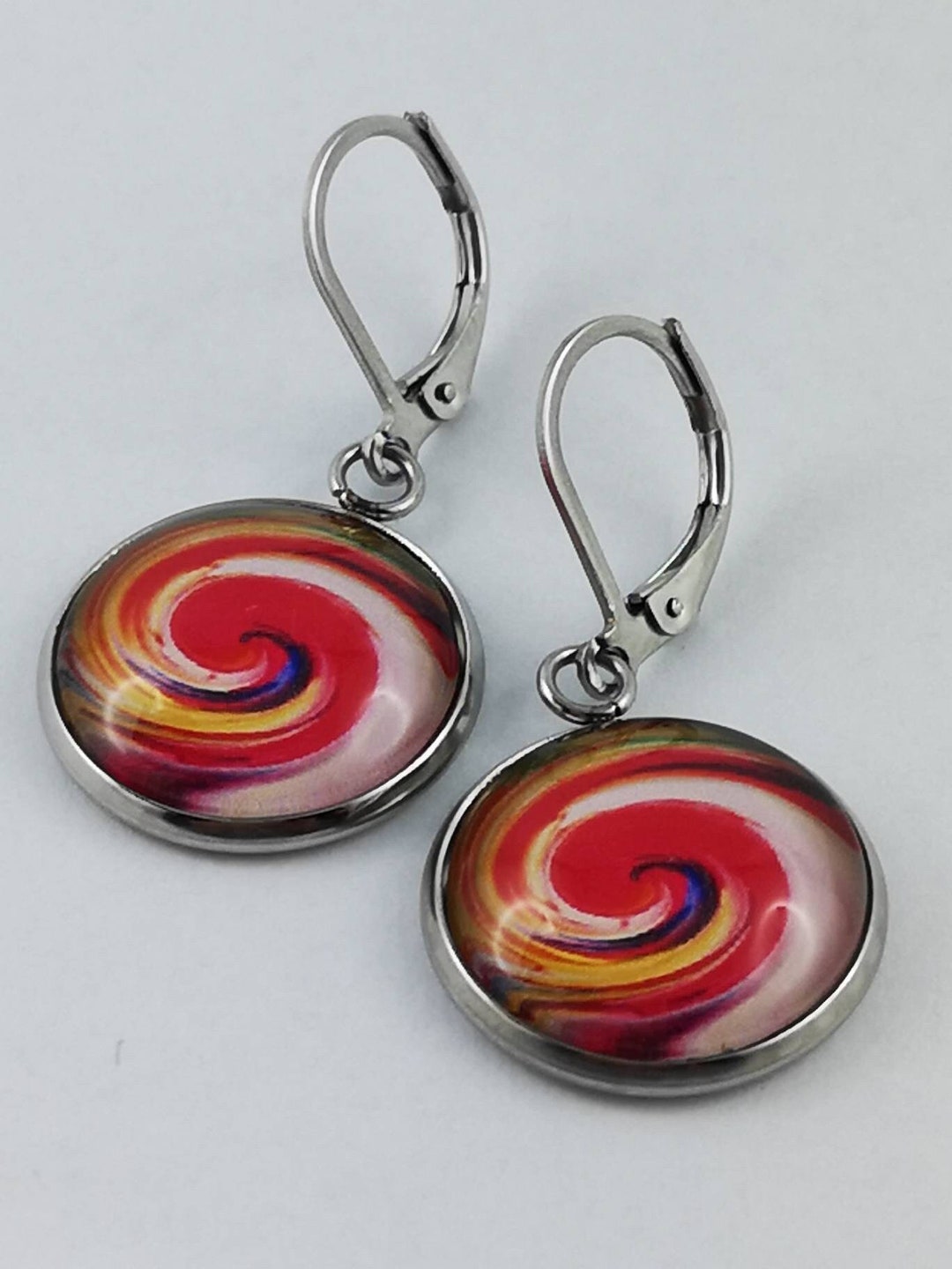 Boucles D'oreilles Cône Tourbillon Violet Fantaisie - Originales, Crochet, Idée Cadeau