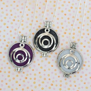 Aromatherapy Diffuser Locket Sterling Silver Medallion Circles Design