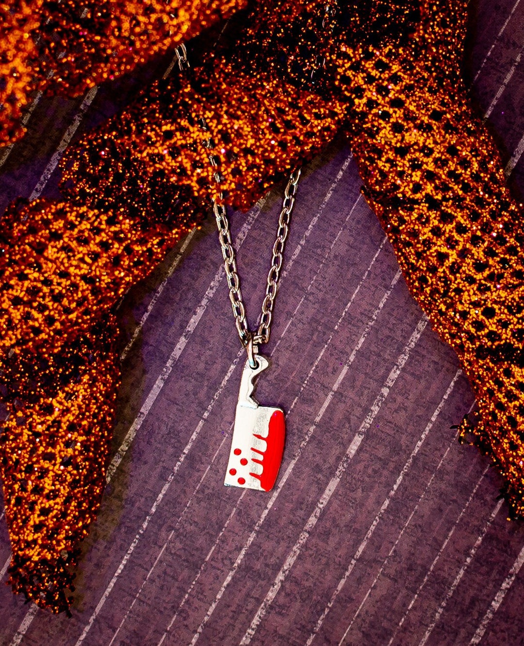 Halloween Bloody Meat Cleaver Horror Jewelry Slasher Earrings Spooky