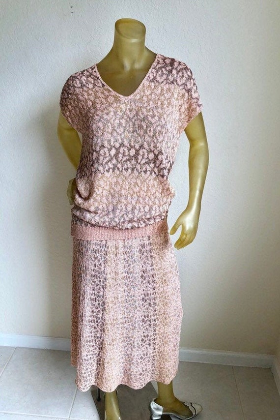 Brenda French For Caché Woven Two Piece Metallic P