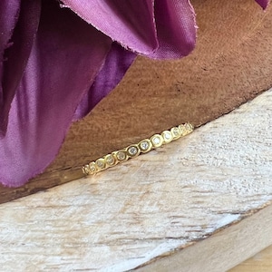 Bezel Set CZ Eternity Band / Sterling Silver Yellow Gold CZ Band / Dainty Cubic Zirconia Band / CZ Wedding Ring / Anniversary Band / 2mm