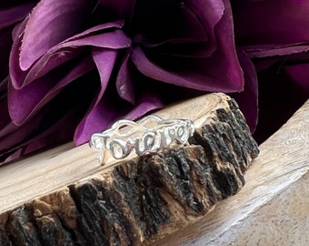 Sterling Silver "Forever" Ring / Script Forever Ring / Cursive Word Ring / Infinity Ring / Purity Ring / Reversible Message Ring / Love