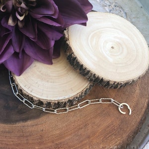 Sterling Silver Paperclip Link Bracelet with Circle Connector Lock image 3