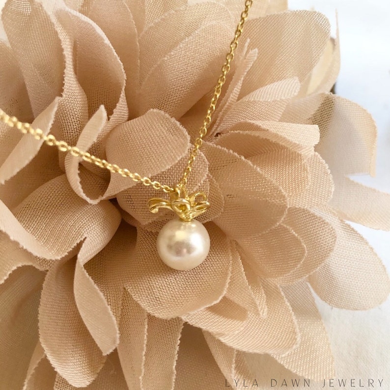 Butterfly Pearl Necklace Gold Plated 925 Sterling Silver Butterfly Pendant Synthetic Pearl Pendant June Birthstone