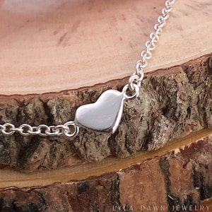 Heart Bracelet / Adjustable Slider Bracelet / Sterling Silver 925 Heart Bracelet / Charm Bracelet / Heart Link Bracelet / Gift for Her