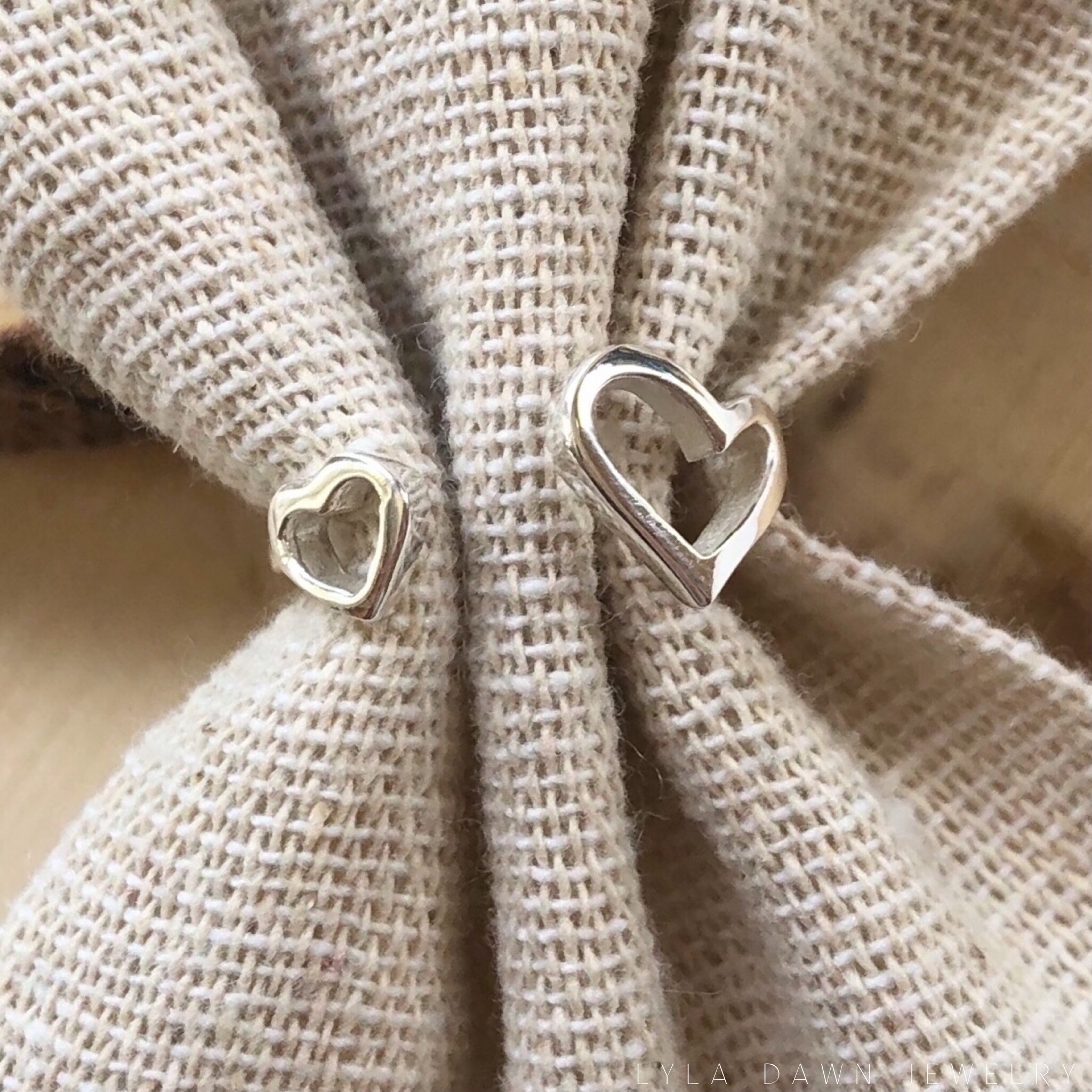 Double Heart Adjustable Ring / 925 Sterling Silver Open Hearts | Etsy