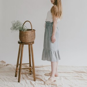 Linen Skirt THALA made with high quality 100% soft LINEN to last beyond the season for the comfort of your days image 5