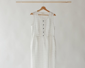 Linen Checked Classic Dress | made with 100% soft beautifully textured LINEN to last beyond the season