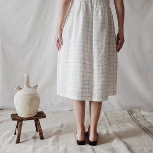 Linen Checked Classic Dress made with 100% soft beautifully textured LINEN to last beyond the season image 8