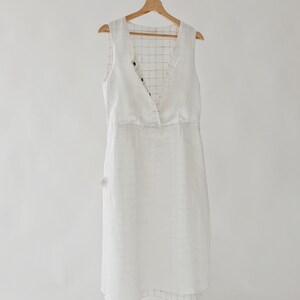 Linen Checked Classic Dress made with 100% soft beautifully textured LINEN to last beyond the season image 5