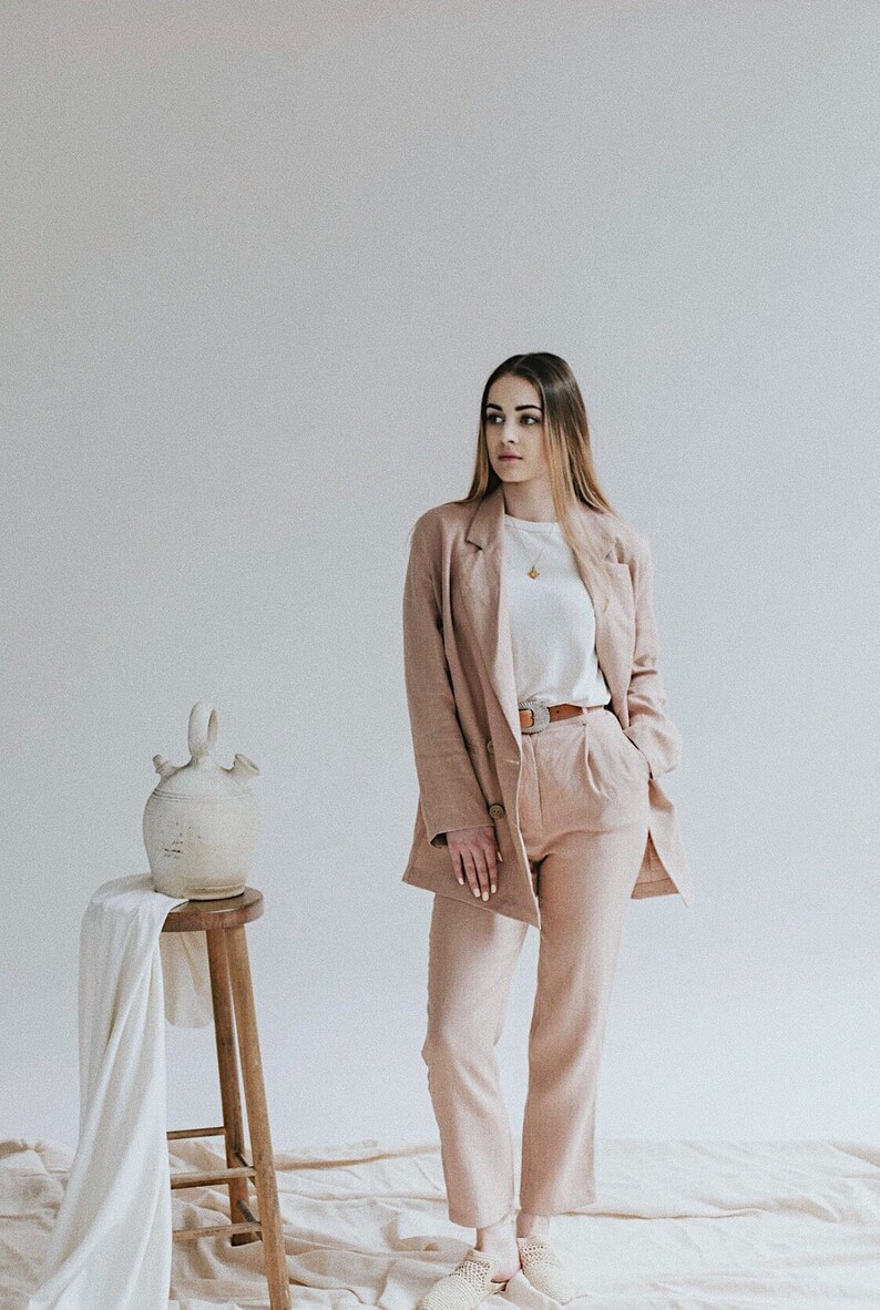 Tailored Linen trousers LUNA made to last beyond the season both for elegance & comfort of your days image 6