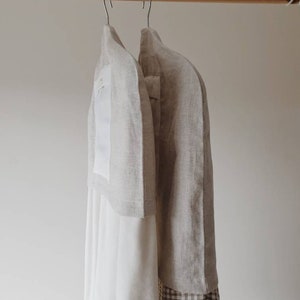 Linen Hanger Cover with a pocket for botanical aroma sachets Herbal Linen Hanger Cover Garment storage image 3