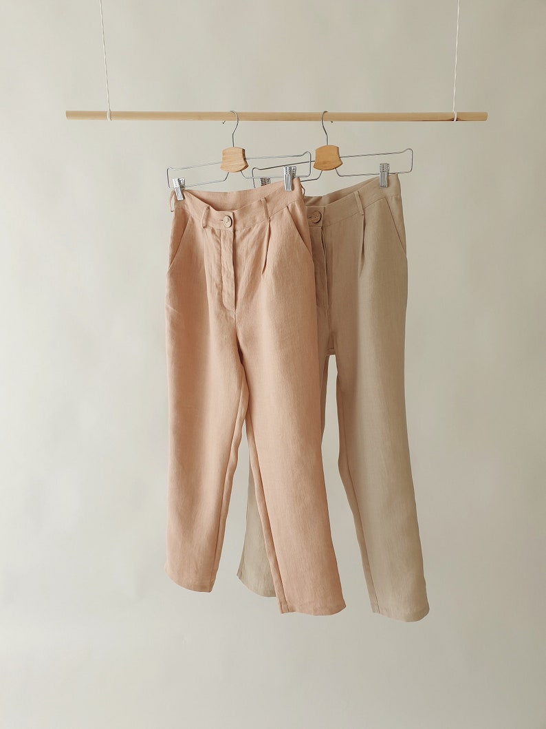 Tailored Linen trousers LUNA made to last beyond the season both for elegance & comfort of your days image 1