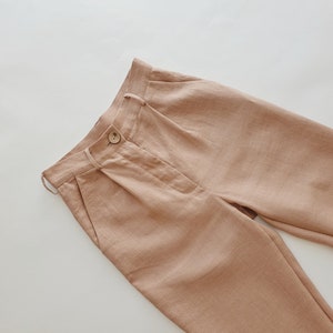 Tailored Linen trousers LUNA made to last beyond the season both for elegance & comfort of your days Terracotta