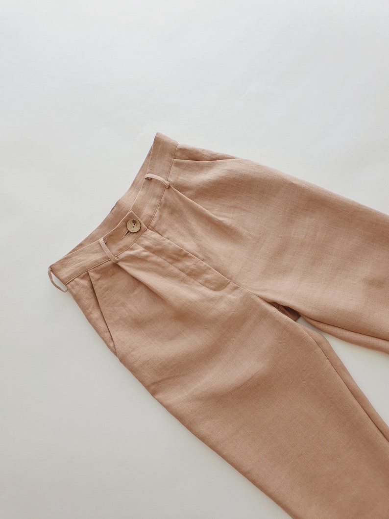 Tailored Linen trousers LUNA made to last beyond the season both for elegance & comfort of your days Terracotta