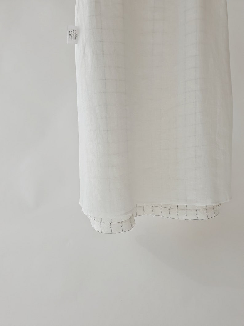 Linen Checked Classic Dress made with 100% soft beautifully textured LINEN to last beyond the season image 6