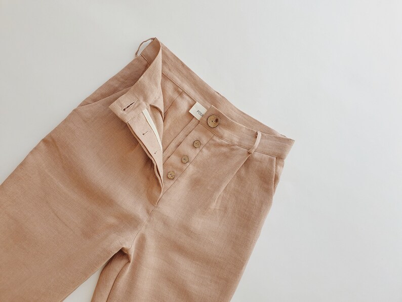 Tailored Linen trousers LUNA made to last beyond the season both for elegance & comfort of your days image 7