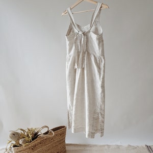 Linen Sun Dress SAVANA made with high quality 100% natural soft grey/beige LINEN to last beyond the season for the comfort of your days image 10
