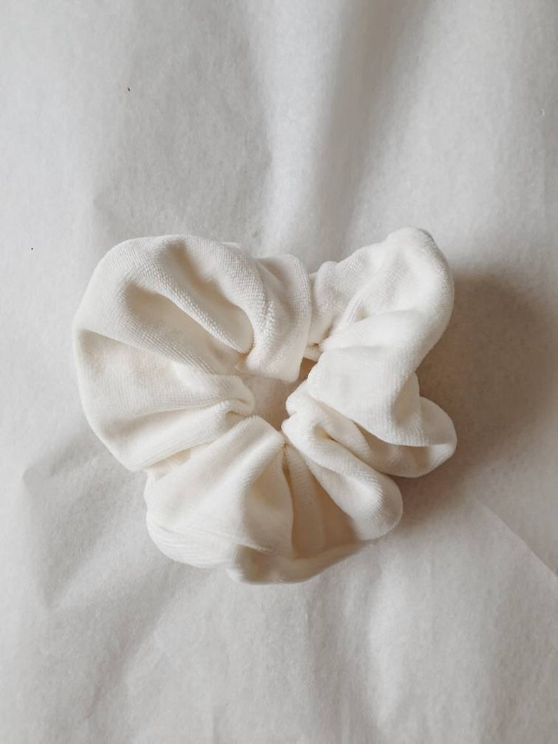 made with softest high quality 100/% organic cotton off-cuts Organic Cotton Velvet Scrunchie set of 2