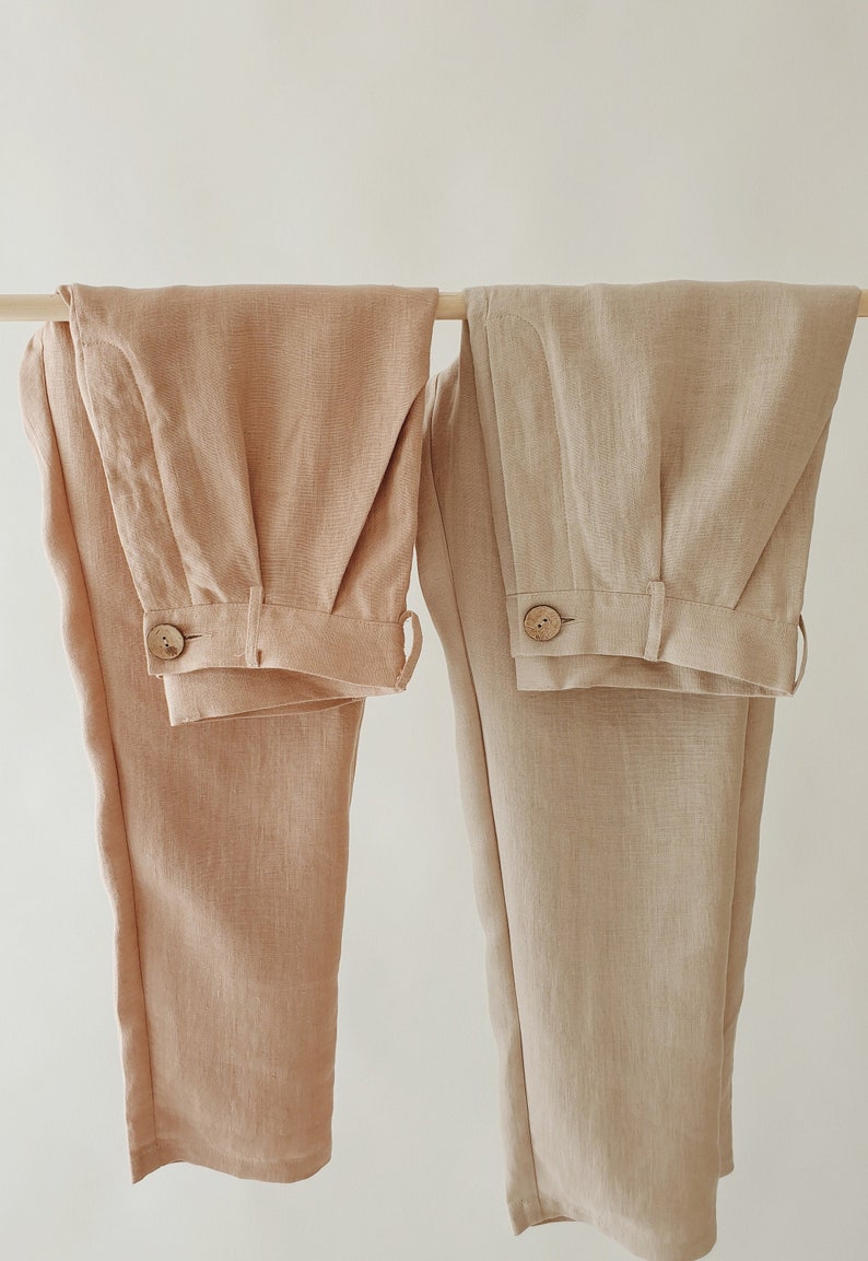 Tailored Linen trousers LUNA made to last beyond the season both for elegance & comfort of your days image 3