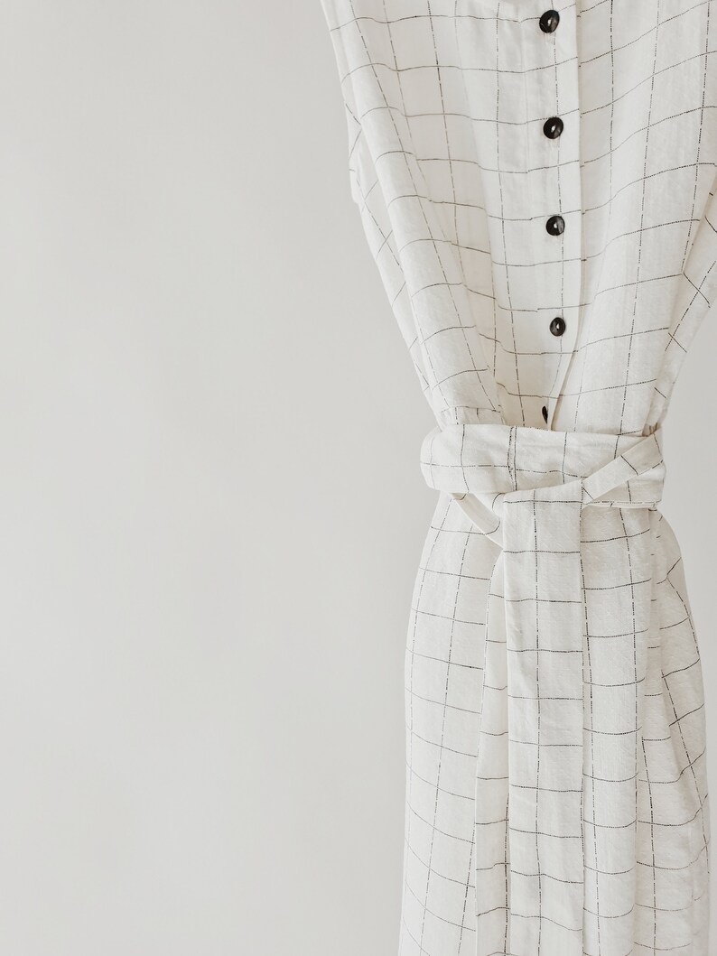 Linen Checked Classic Dress made with 100% soft beautifully textured LINEN to last beyond the season image 9