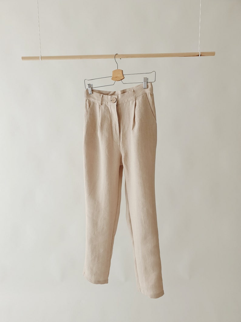 Tailored Linen trousers LUNA made to last beyond the season both for elegance & comfort of your days Sand