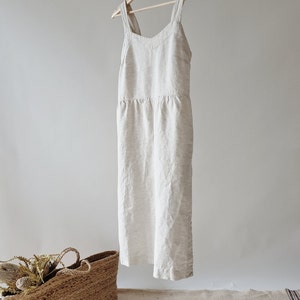 Linen Sun Dress SAVANA made with high quality 100% natural soft grey/beige LINEN to last beyond the season for the comfort of your days image 9