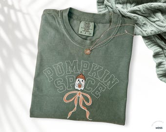 Pumpkin Spice Ghost Comfort Colors Shirt, Fall Coffee Tee