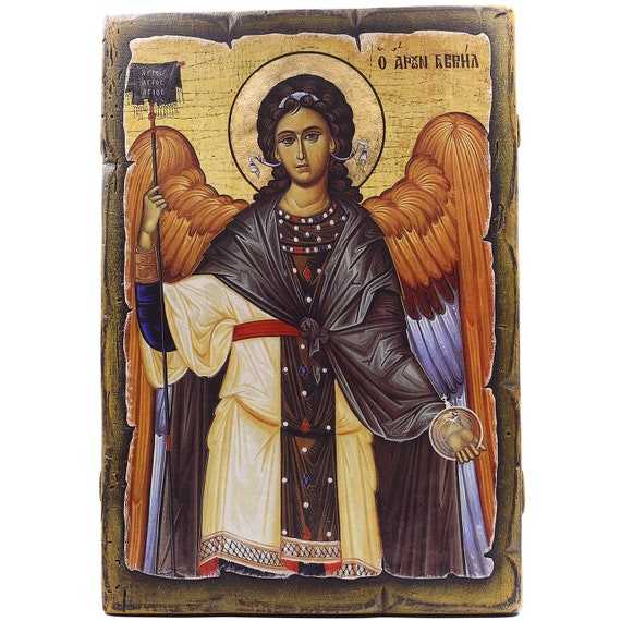 Archangel Gabriel Orthodox Icon Wooden Icon Handmade Icon | Etsy