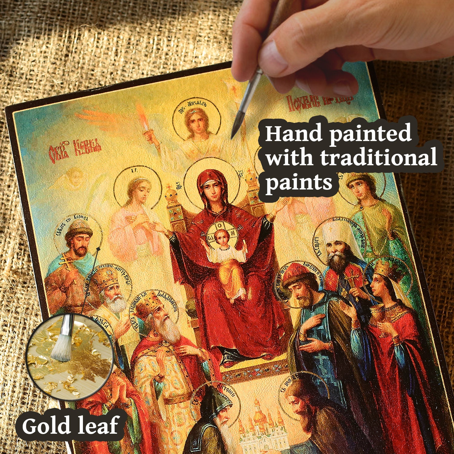 Handmade Wooden Orthodox Icon - Praise to the Mother of God Size – 11 ...